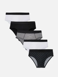 Sous-Vêtements|Primark Lot De 5 Culottes Variées Noir