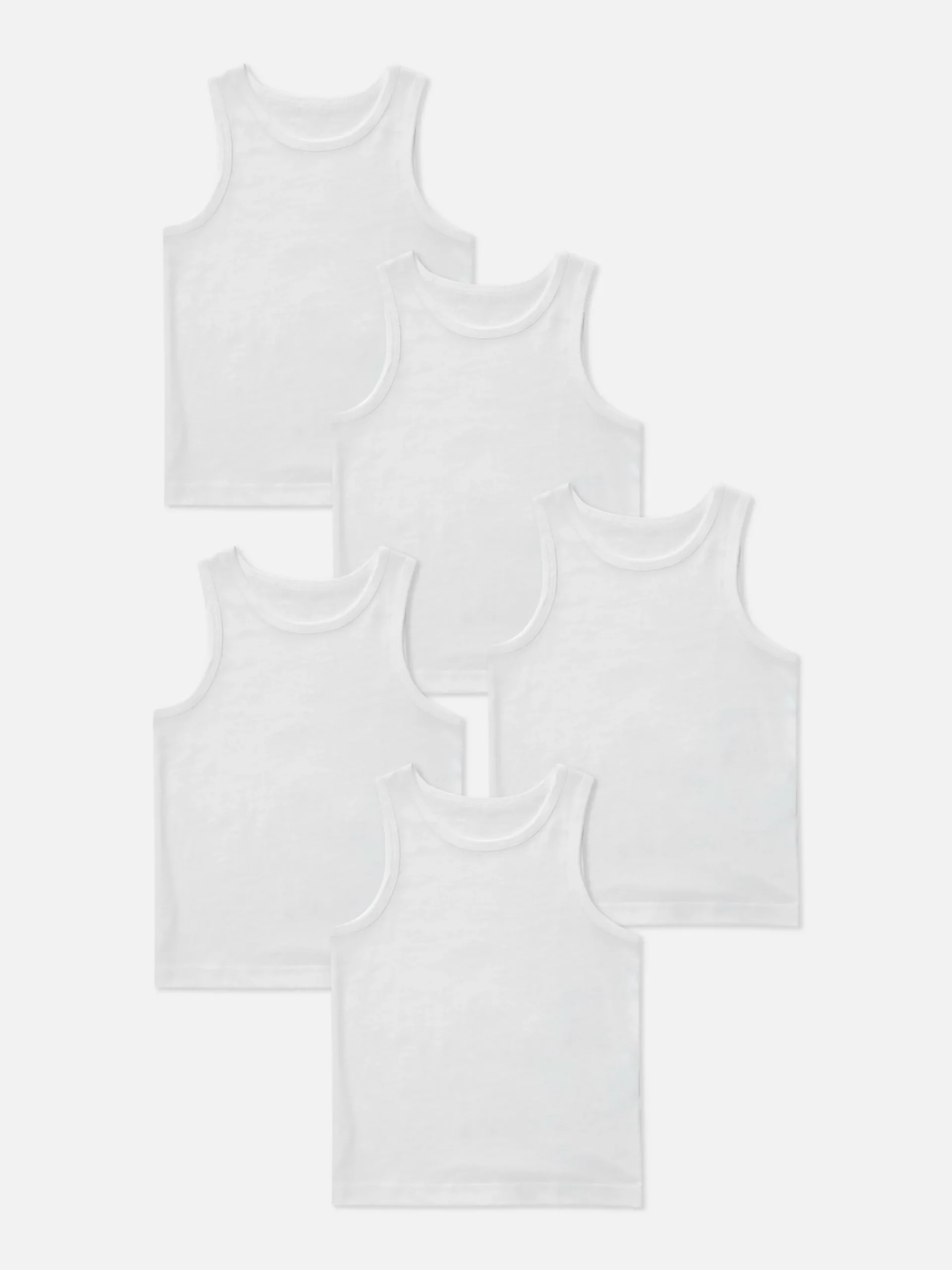 Sous-Vêtement|Primark Lot De 5 Débardeurs Essential Blanc