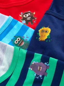 Sous-Vêtement|Primark Lot De 4 Débardeurs Graphiques Monstre Multicolore