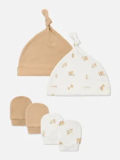Chapeaux Et Mitaines|Primark Lot De 2 Ensembles Bonnet Et Mitaines Mouton Taupe