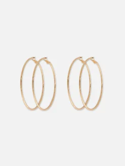 Bijoux|Primark Lot De 2 Grandes Paires De Créoles Jaune
