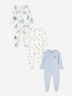 Grenouillères Et Gigoteuses|Primark Lot De 3 Grenouillères Disney Mickey Mouse Et Ses Amis Bleu
