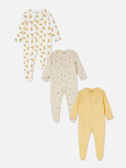 Grenouillères Et Gigoteuses|Primark Lot De 3 Grenouillères Disney Winnie L'ourson Gris