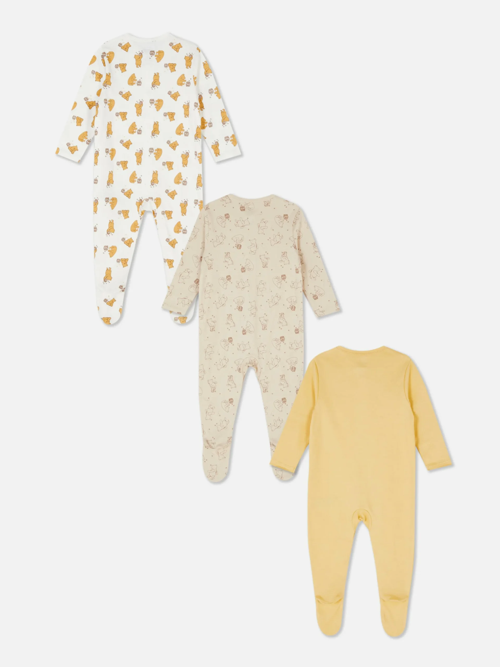 Grenouillères Et Gigoteuses|Primark Lot De 3 Grenouillères Disney Winnie L'ourson Gris