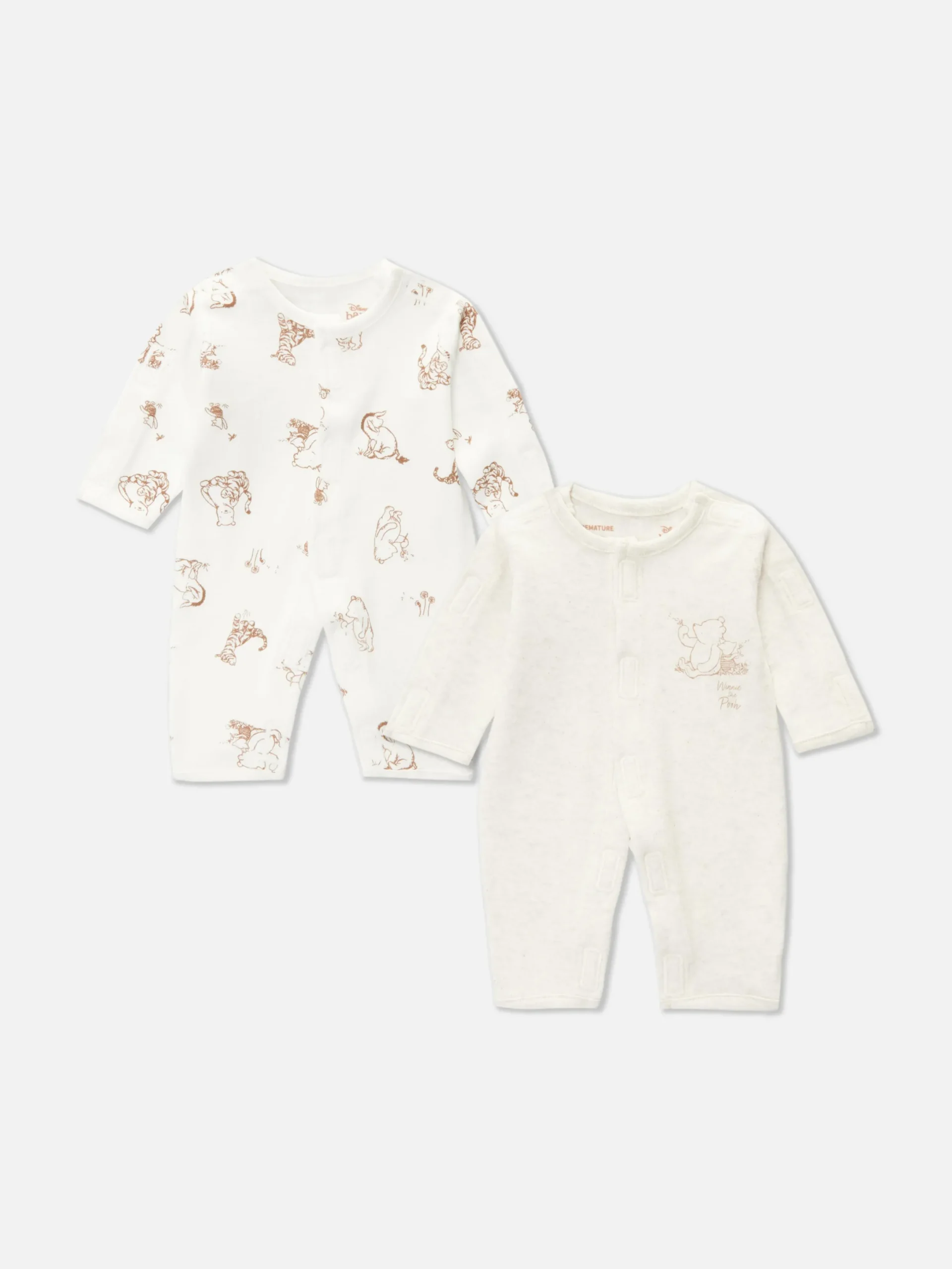 Ensembles Et Tenues|Primark Lot De 2 Grenouillères Pour Bébé Prématuré Disney Écru