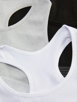 Sous-Vêtement|Primark Lot De 3 Hauts Courts Sans Coutures à Dos Nageur Multicolore