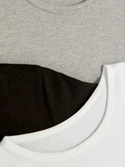 Sous-Vêtement|Primark Lot De 3 Hauts Thermiques à Manches Courtes Multicolore