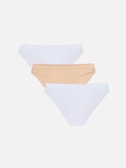 Culotte|Primark Lot De 3 Mini Culottes Invisibles Blanc/Taupe