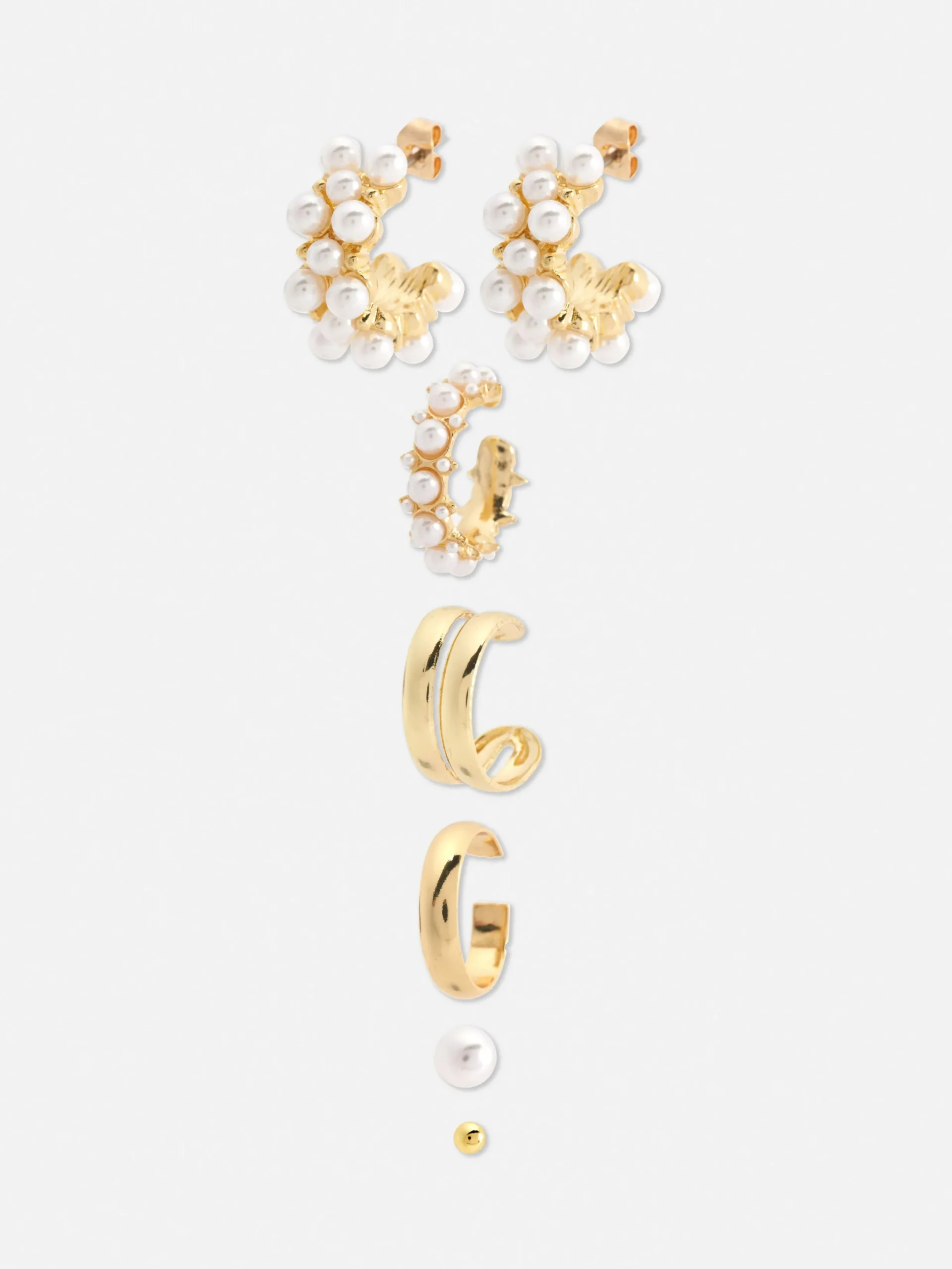 Bijoux|Primark Lot De 6 Paires De Boucles D'oreilles à Fausses Perles Jaune