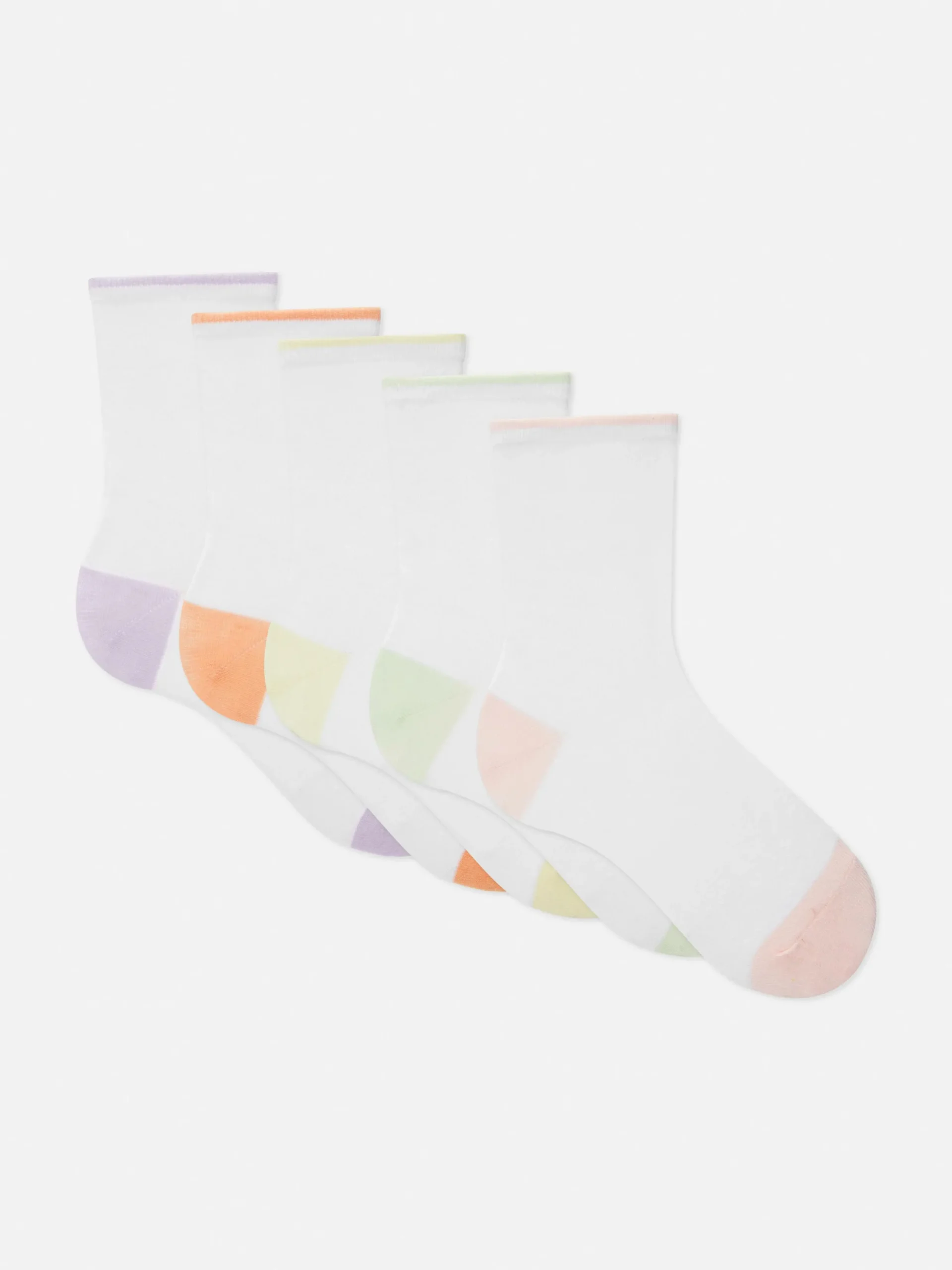 Chaussettes|Primark Lot De 5 Paires De Chaussettes à Bord Contrasté Blanc