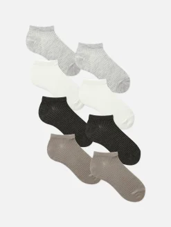 Chaussettes|Primark Lot De 7 Paires De Chaussettes De Sport Côtelées Ton Sur Ton Gris