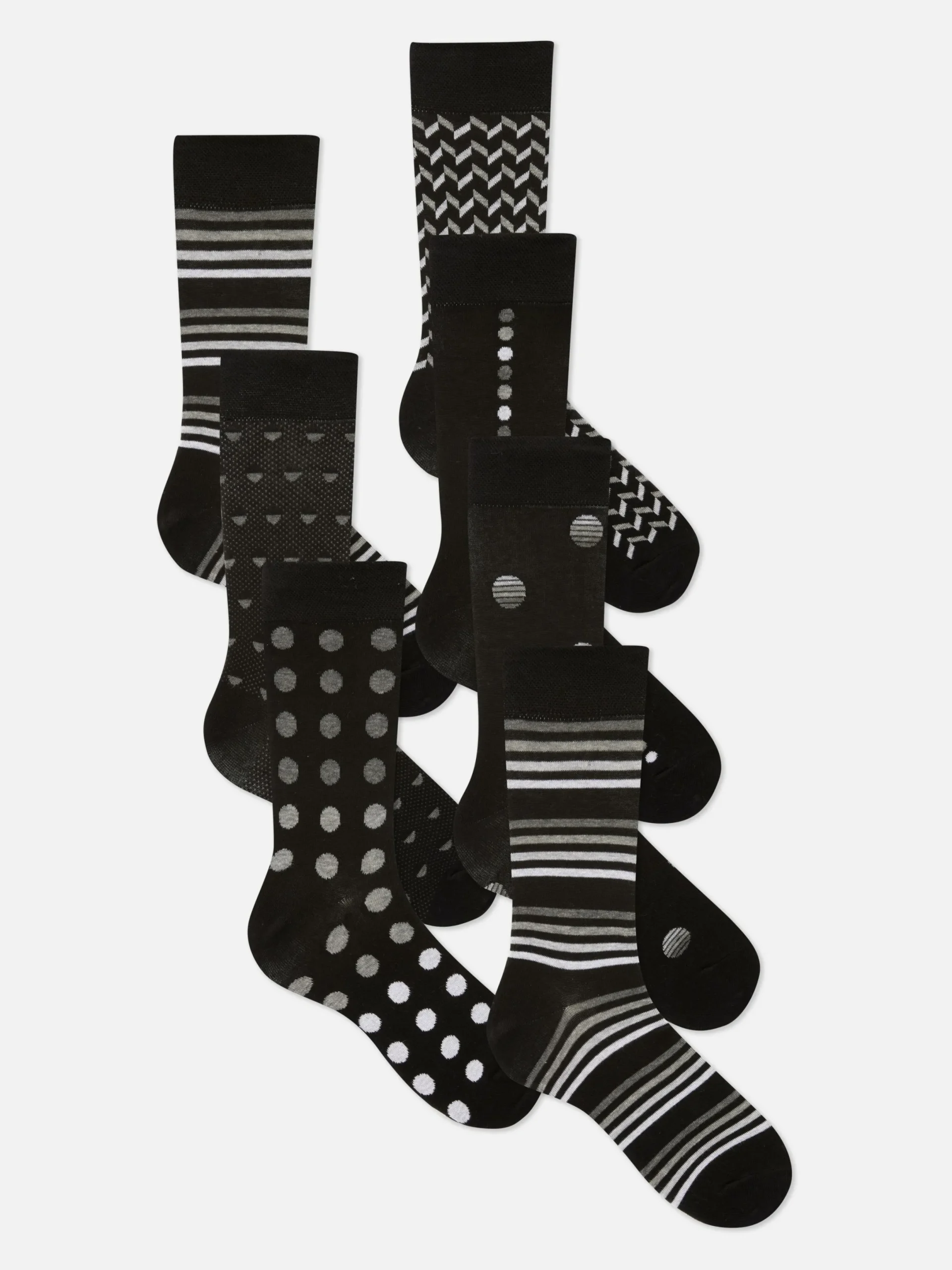Chaussettes|Primark Lot De 7 Paires De Chaussettes à Motifs Variés Multicolore
