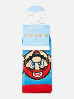 Chaussettes|Primark Lot De 3 Paires De Chaussettes Super Mario World Rouge
