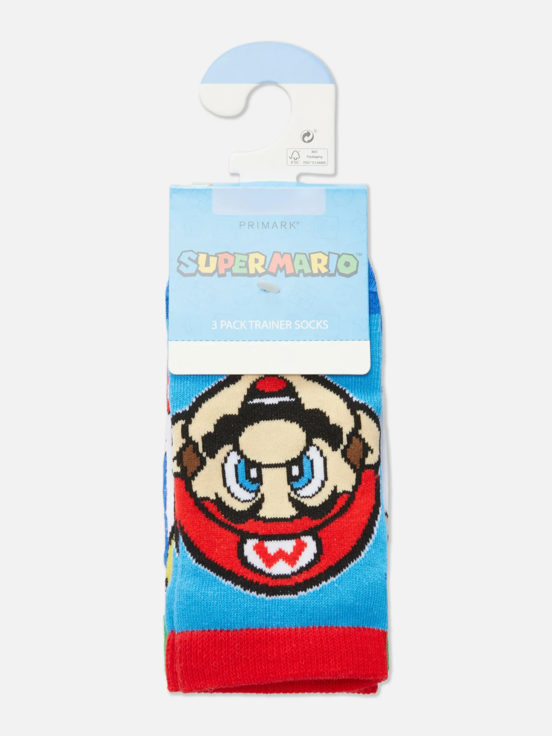 Chaussettes|Primark Lot De 3 Paires De Chaussettes Super Mario World Rouge
