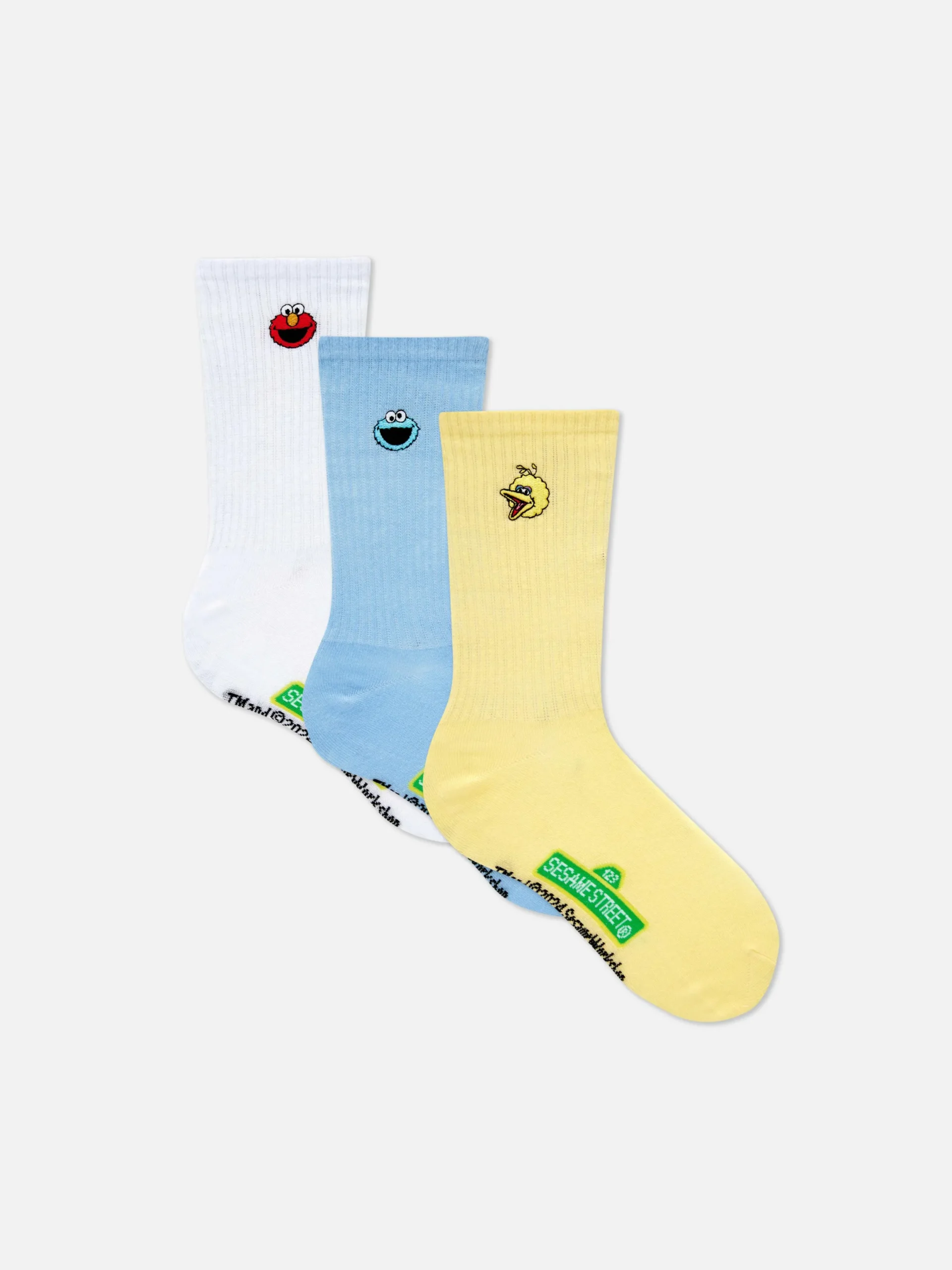 Chaussettes|Primark Lot De 3 Paires De Chaussettes 1, Rue Sésame Jaune