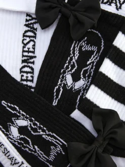 Tout Halloween|Chaussettes|Primark Lot De 3 Paires De Chaussettes Mercredi Addams Noir