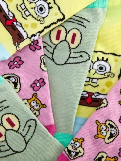 Chaussettes|Primark Lot De 3 Paires De Chaussettes Bob L'éponge Jaune