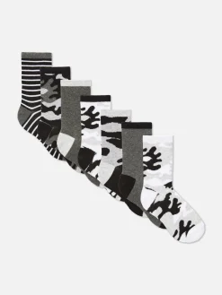 Chaussettes|Primark Lot De 7 Paires De Chaussettes Camouflage Multicolore