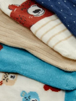Chaussettes Et Collants|Primark Lot De 5 Paires De Chaussettes Ours Bleu