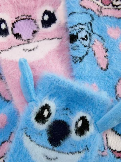 Chaussettes Et Collants|Primark Lot De 2 Paires De Chaussettes Chaudes Disney Lilo & Stitch Angel Bleu