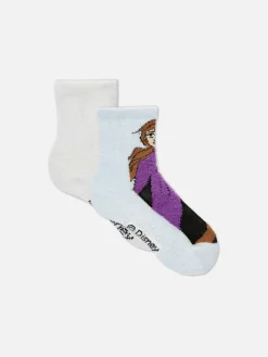 Chaussettes Et Collants|Primark Lot De 2 Paires De Chaussettes Chaudes Disney La Reine Des Neiges Bleu