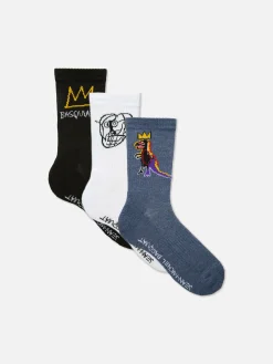 Chaussettes|Primark Lot De 3 Paires De Chaussettes Basquiat Multicolore