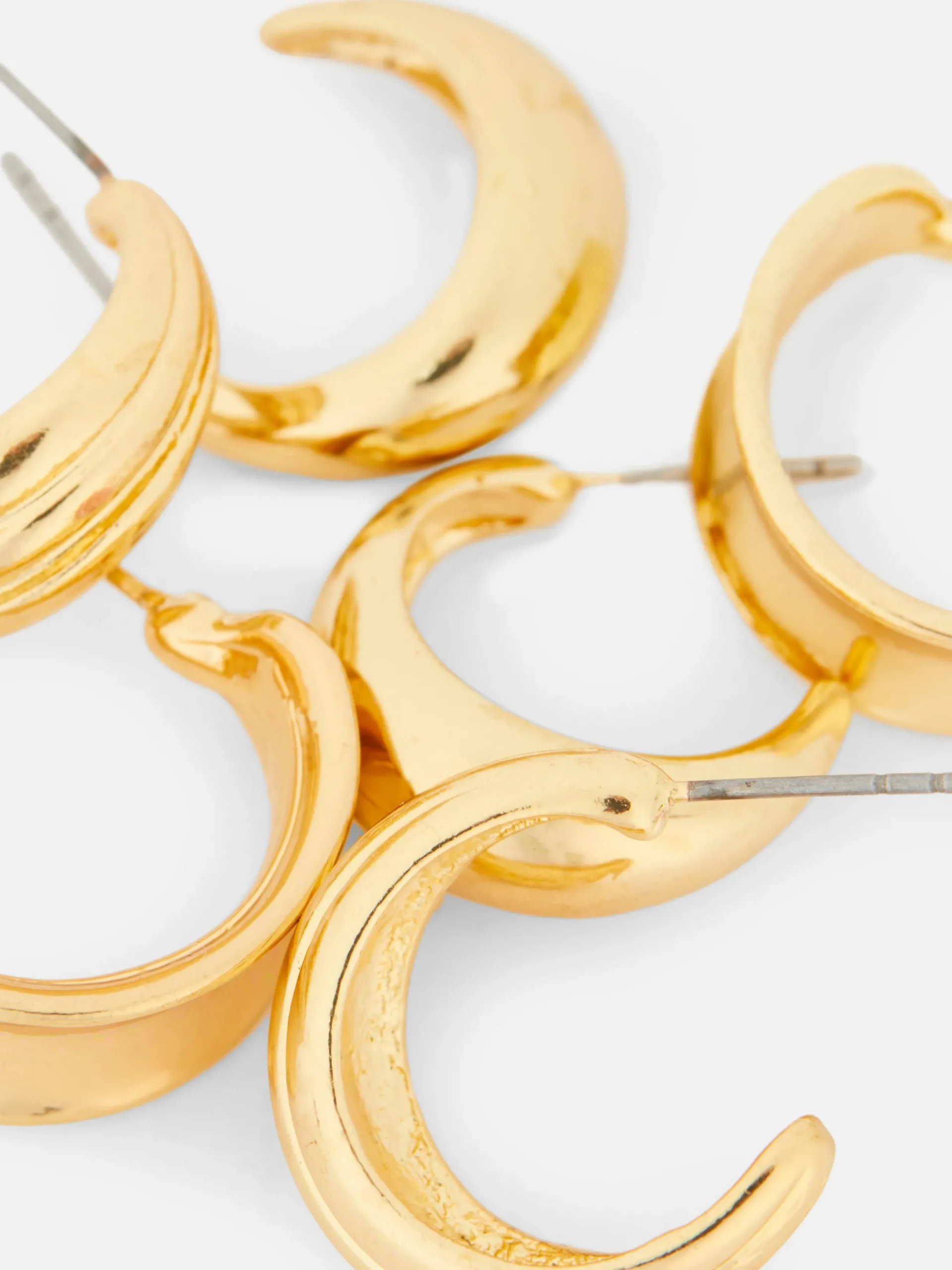 Bijoux|Primark Lot De 3 Paires De Créoles Variées Jaune