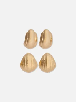 Bijoux|Primark Lot De 2 Paires De Créoles à Coquillages Rita Ora Jaune