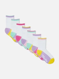 Chaussettes Et Collants|Primark Lot De 7 Paires De Socquettes Jours De La Semaine Blanc