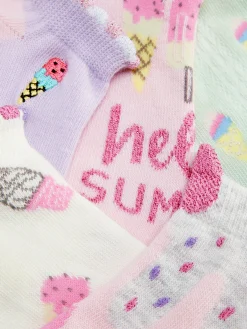 Chaussettes Et Collants|Primark Lot De 5 Paires De Socquettes à Imprimé Crème Glacée Multicolore