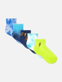 Chaussettes|Primark Lot De 5 Paires De Socquettes à Motifs Variés Bleu