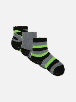 Chaussettes|Primark Lot De 3 Paires De Socquettes Camouflage à Rayures Vert