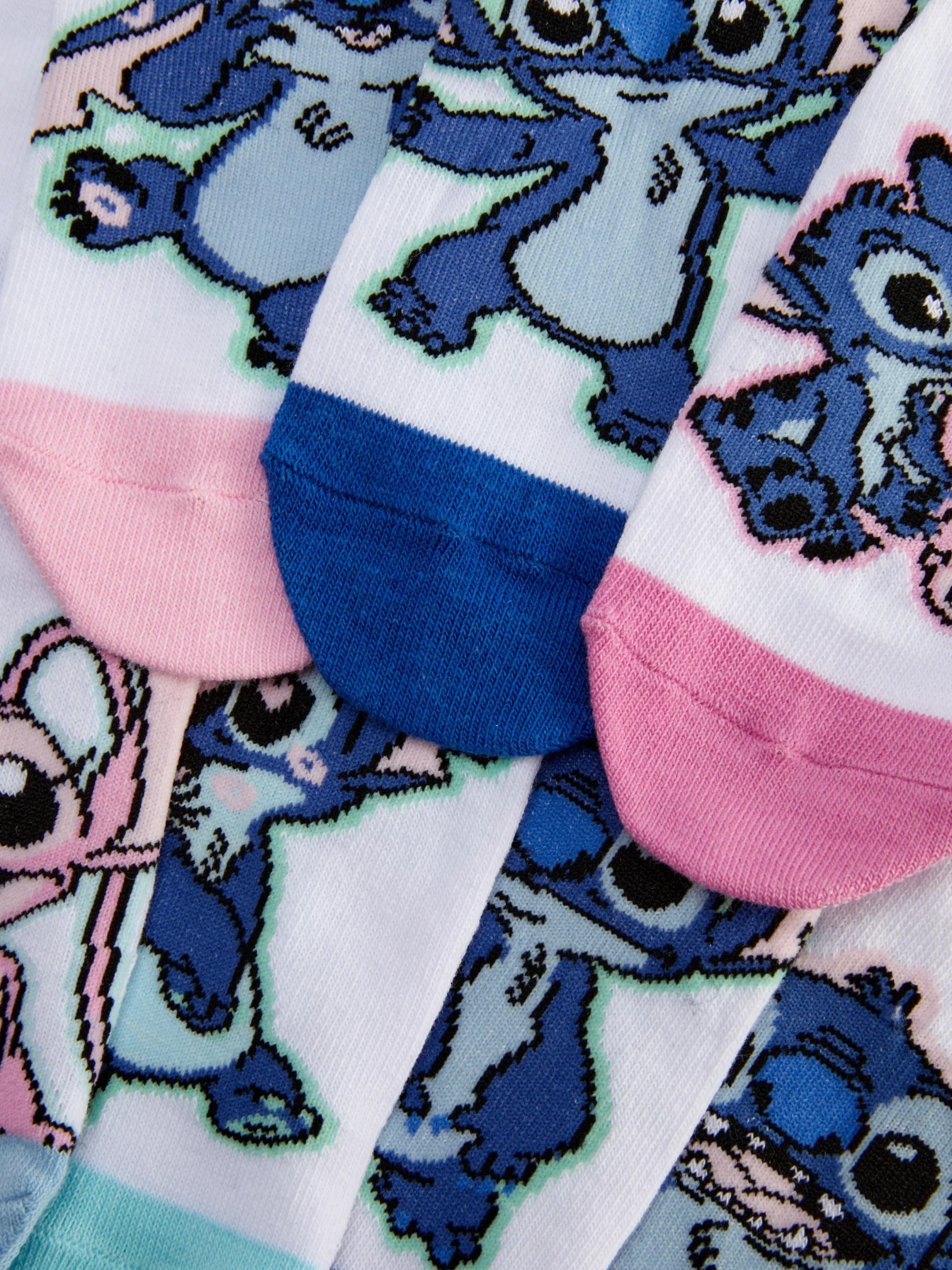 Chaussettes Et Collants|Primark Lot De 7 Paires De Socquettes Disney Lilo & Stitch Angel Multicolore