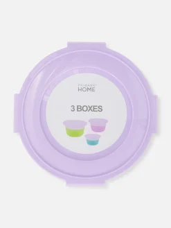 Ustensiles De Cuisine Et Pâtisserie|Primark Lot De 3 Pots à Encas Ronds Violet