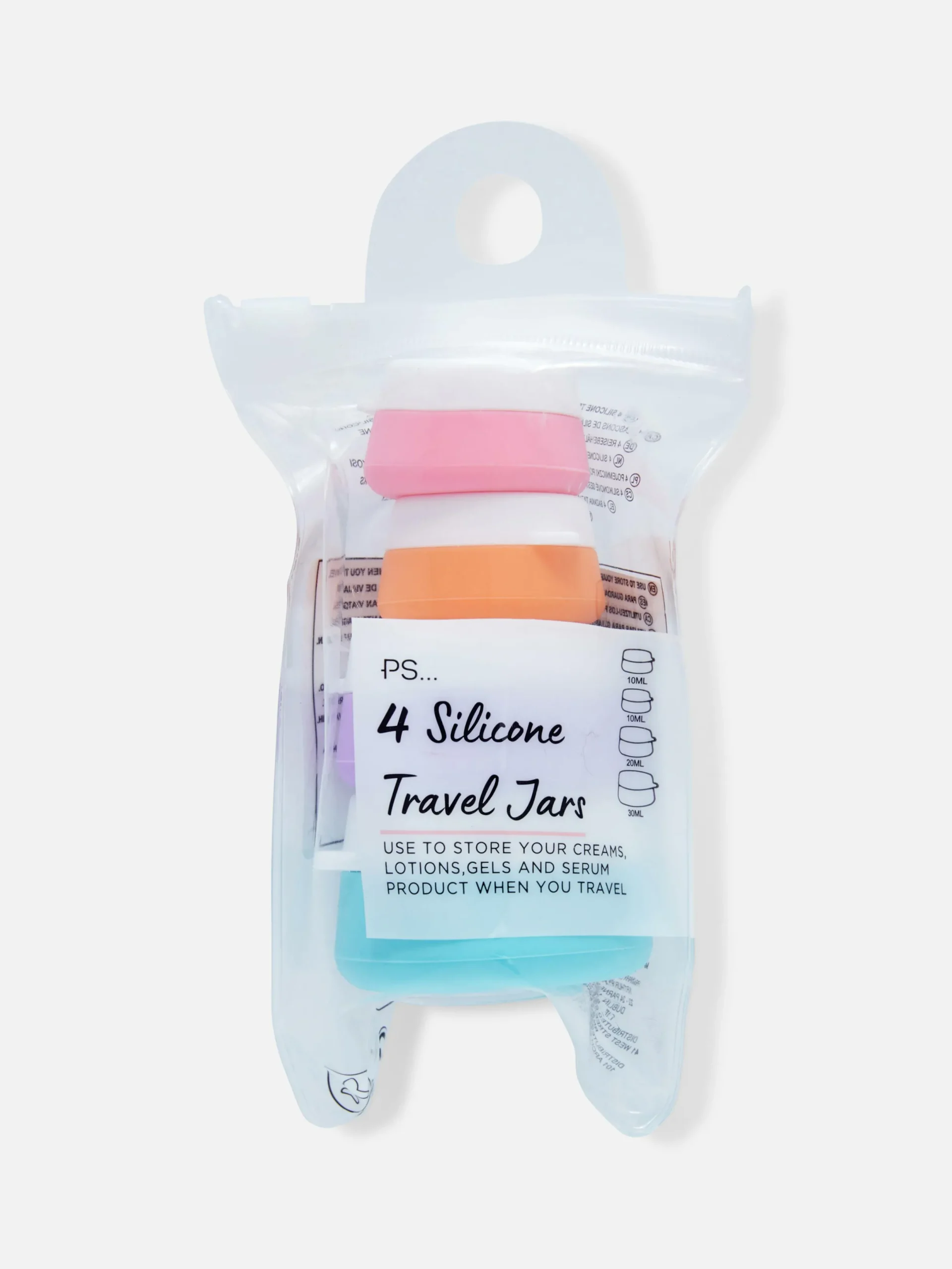 Accessoires De Soins|Accessoires Voyages|Primark Lot De 4 Pots De Voyage En Silicone Multicolore