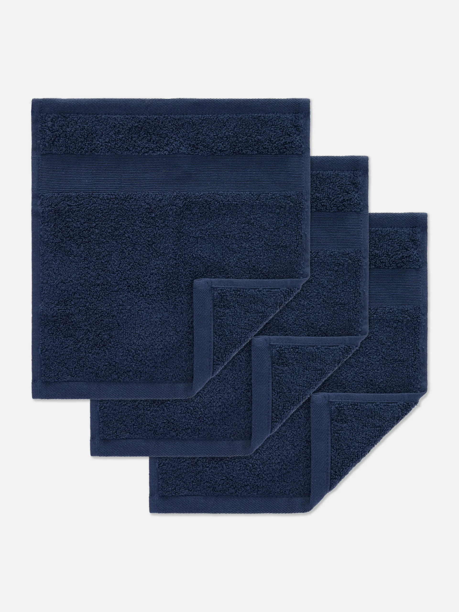 Serviettes|Primark Lot De 3 Serviettes Ultra Douces Pour Le Visage Bleu marine