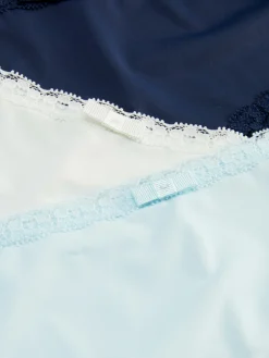 Culotte|Primark Lot De 3 Shortys Bordés De Dentelle Bleu clair