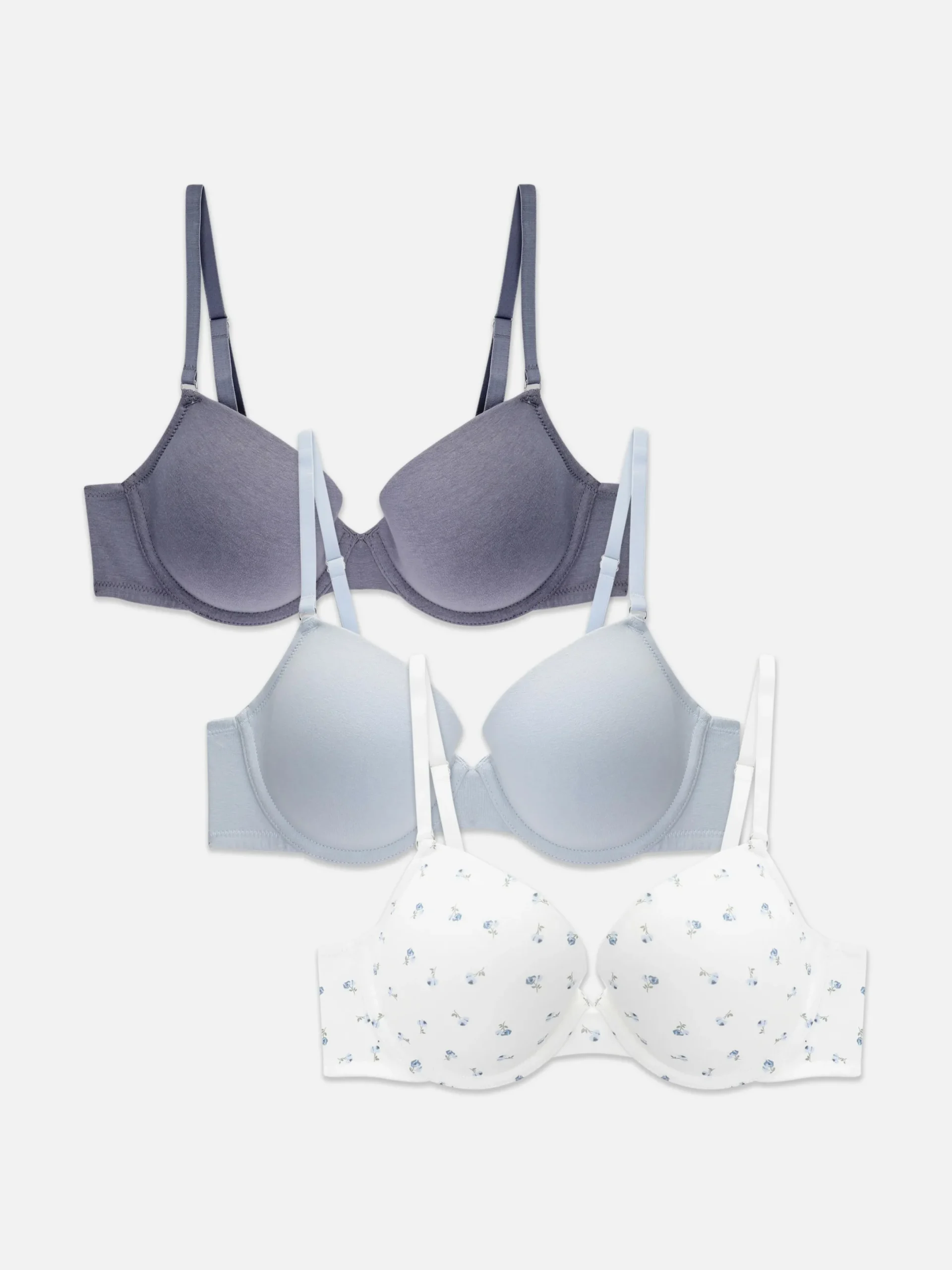 Soutiens-Gorge|Primark Lot De 3 Soutiens-gorge Tendance à Bonnets Moulés Bleu