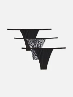 Culotte|Primark Lot De 3 Strings Anthracite