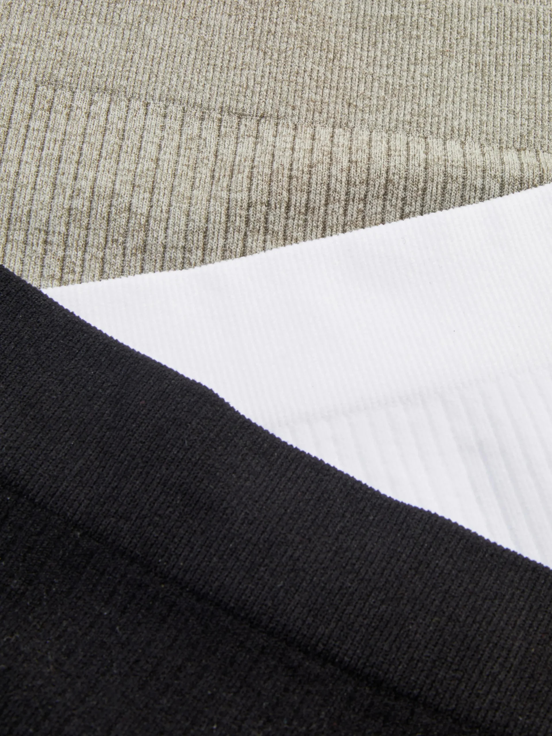 Culotte|Primark Lot De 3 Strings Côtelés Sans Couture Noir/Blanc
