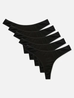Culotte|Primark Lot De 5 Strings Essentiels Noir