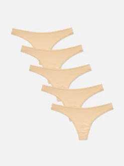 Culotte|Primark Lot De 5 Strings Pour Tous Les Jours Taupe