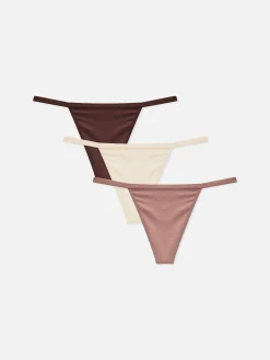 Culotte|Primark Lot De 3 Strings Pour Tous Les Jours Moka