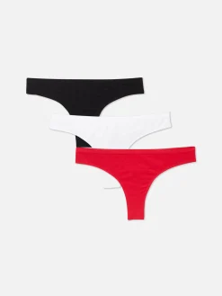 Culotte|Primark Lot De 3 Strings Sans Couture Rouge