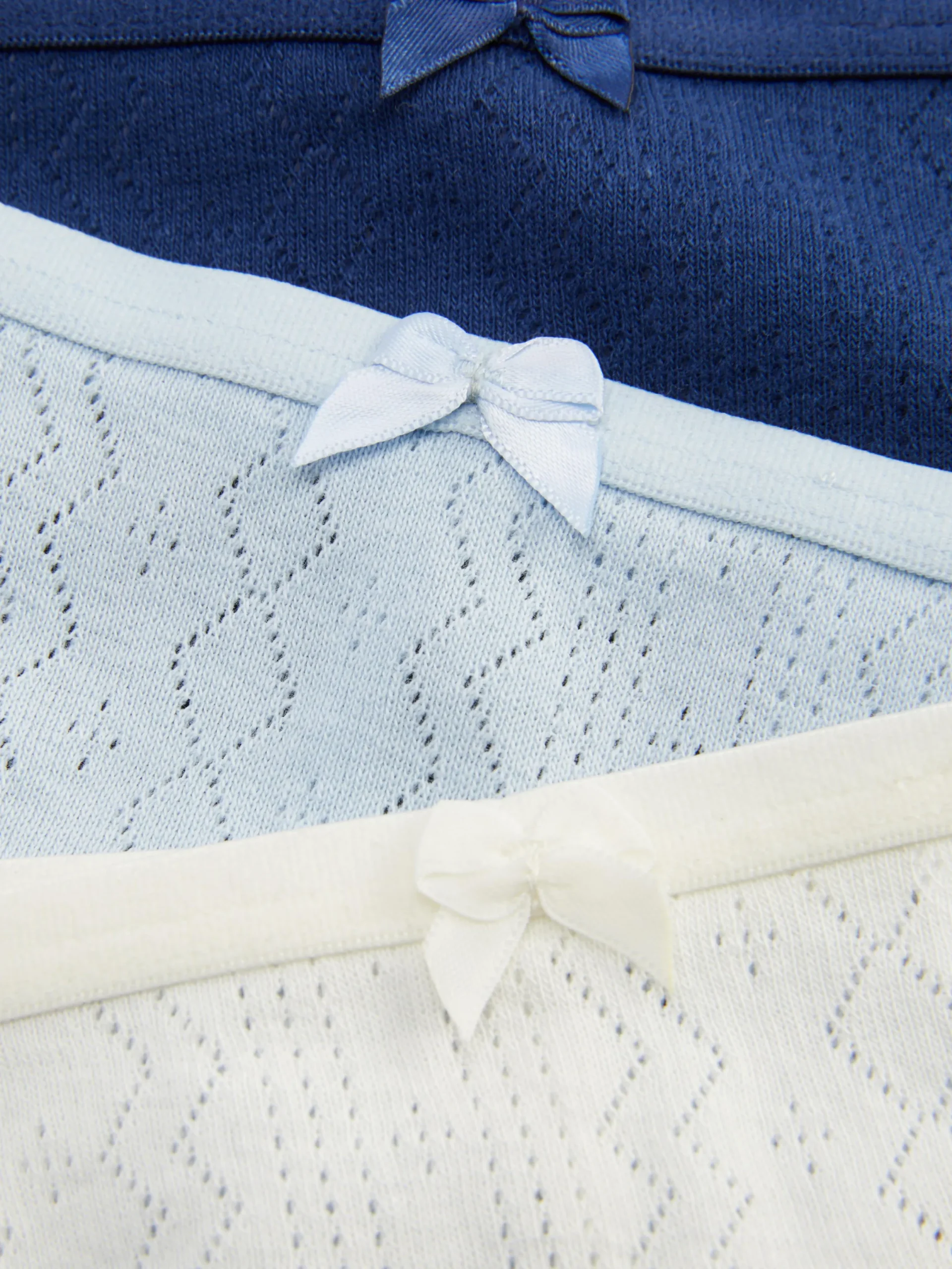 Culotte|Primark Lot De 3 Strings Texturés En Pointelle Bleu clair