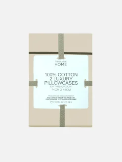 Draps Et Taies D'Oreillers|Primark Lot De 2 Taies D'oreiller à 300 Fils Taupe
