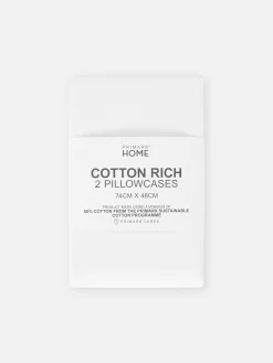Draps Et Taies D'Oreillers|Primark Lot De 2 Taies D'oreiller hes Essential Blanc