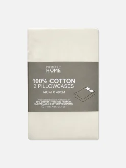 Draps Et Taies D'Oreillers|Primark Lot De 2 Taies D'oreiller En Satin Blanc