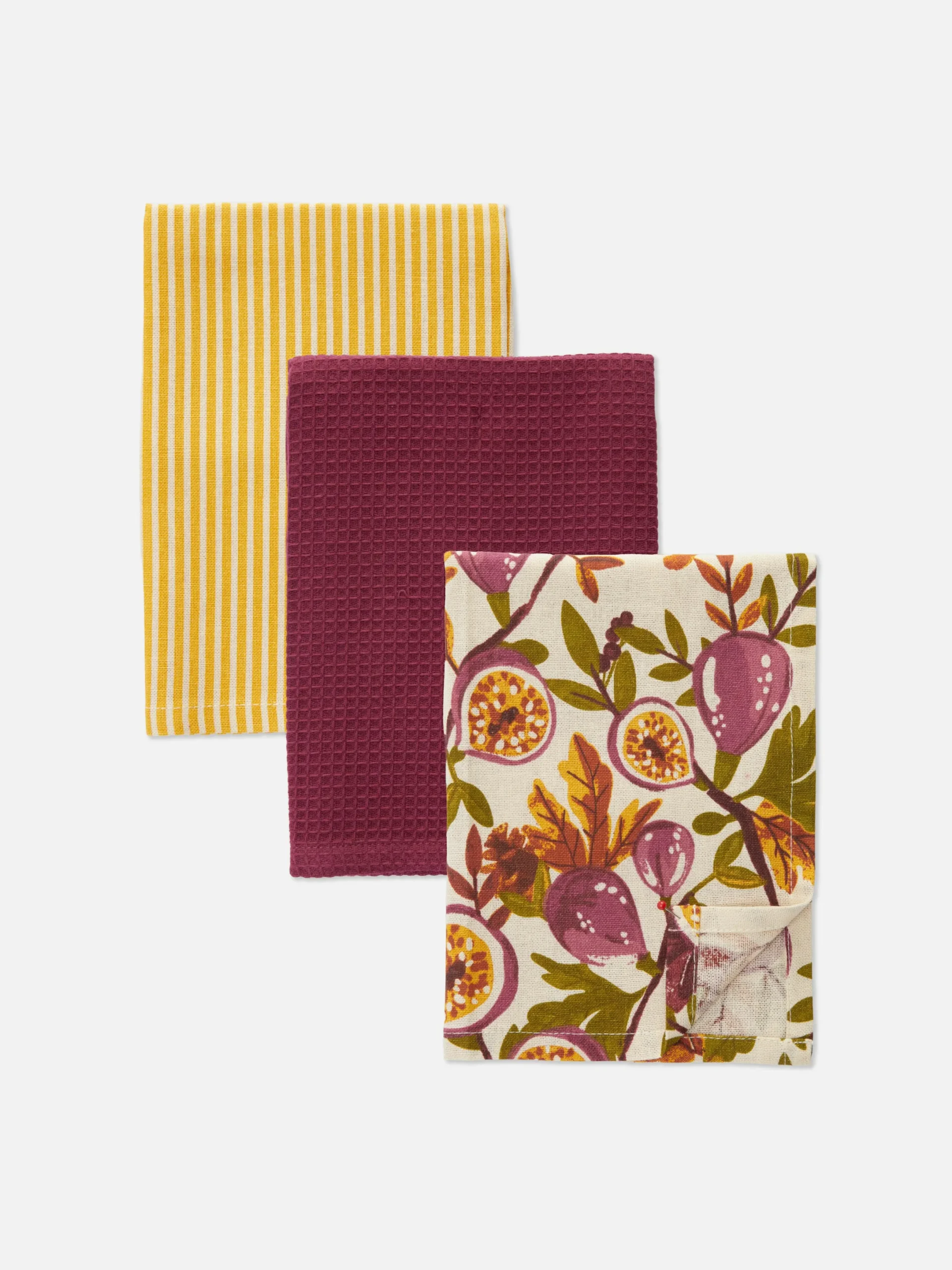Art De La Table|Primark Lot De 3 Torchons Bordeaux