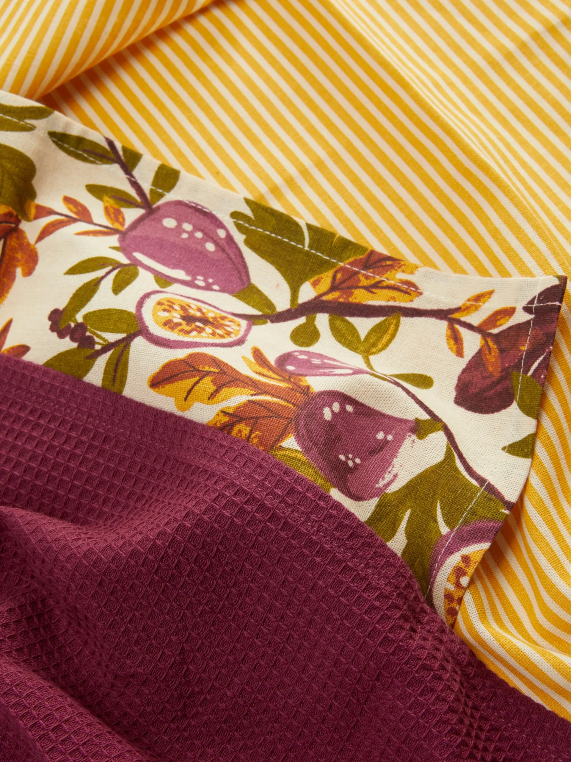 Art De La Table|Primark Lot De 3 Torchons Bordeaux